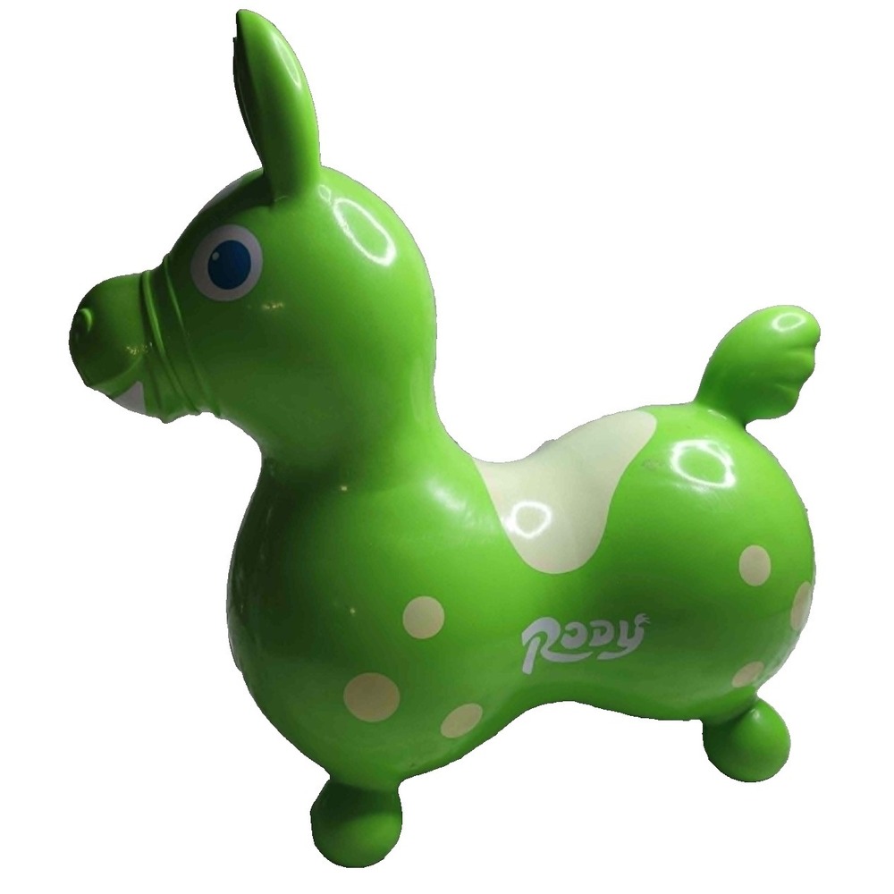 Vintage 1984 Ledraplastic Rody Bounce Horse Green Inflatable Made In Italy